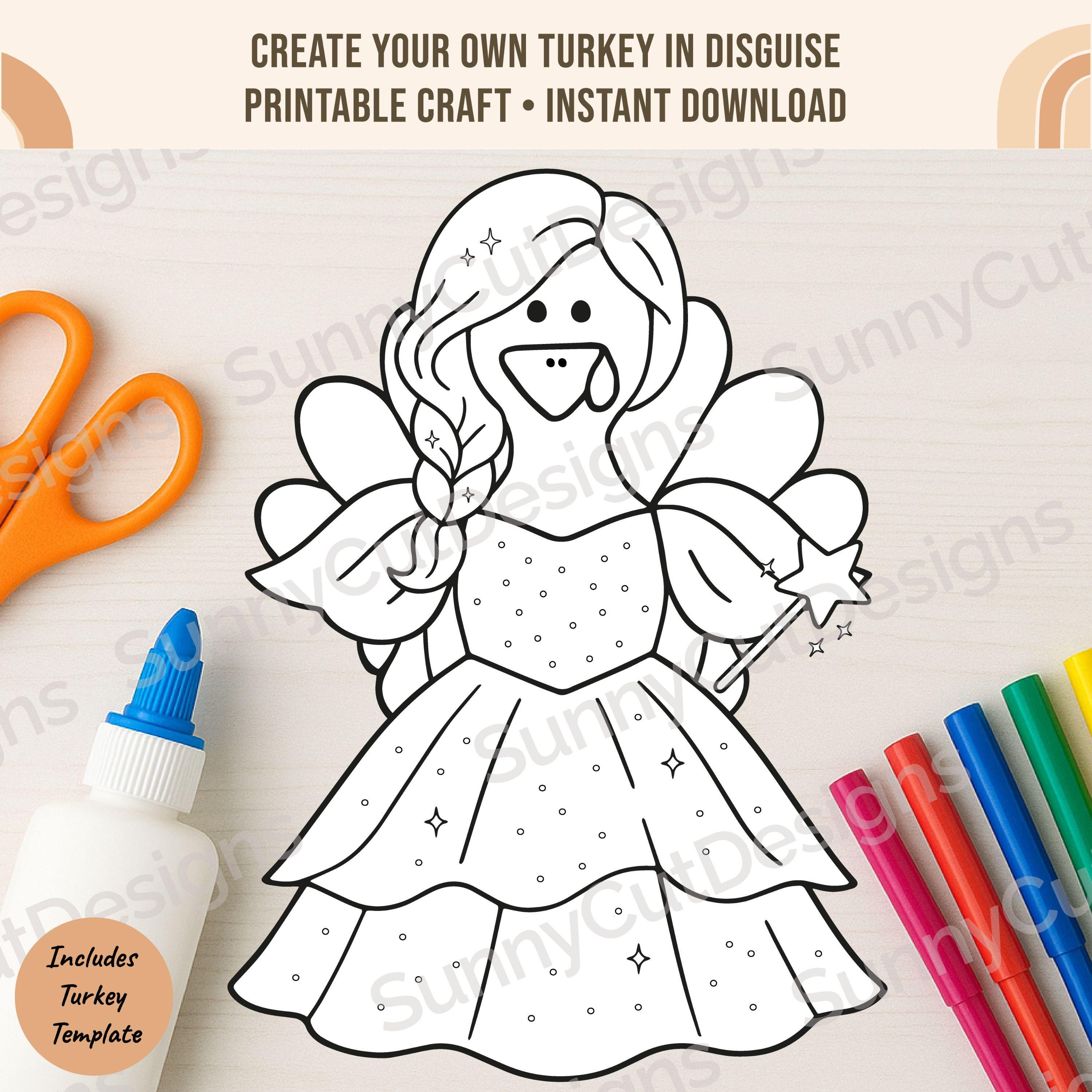 Disguise a Turkey - Fairy Blank Template Disguise, Thanksgiving Craft ...