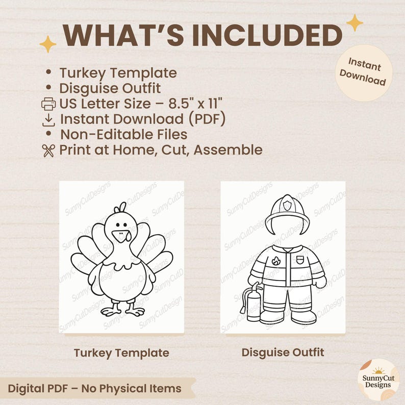 Disguise a Turkey - Blank Firefighter Disguise Template - Thanksgiving ...