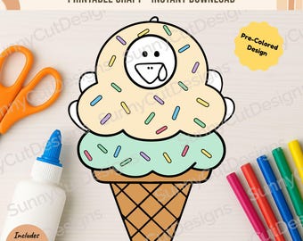 Disguise a Turkey - Ice Cream Disguise Template, Thanksgiving Craft, School Craft, Thanksgiving printable, Thanksgiving Project, download