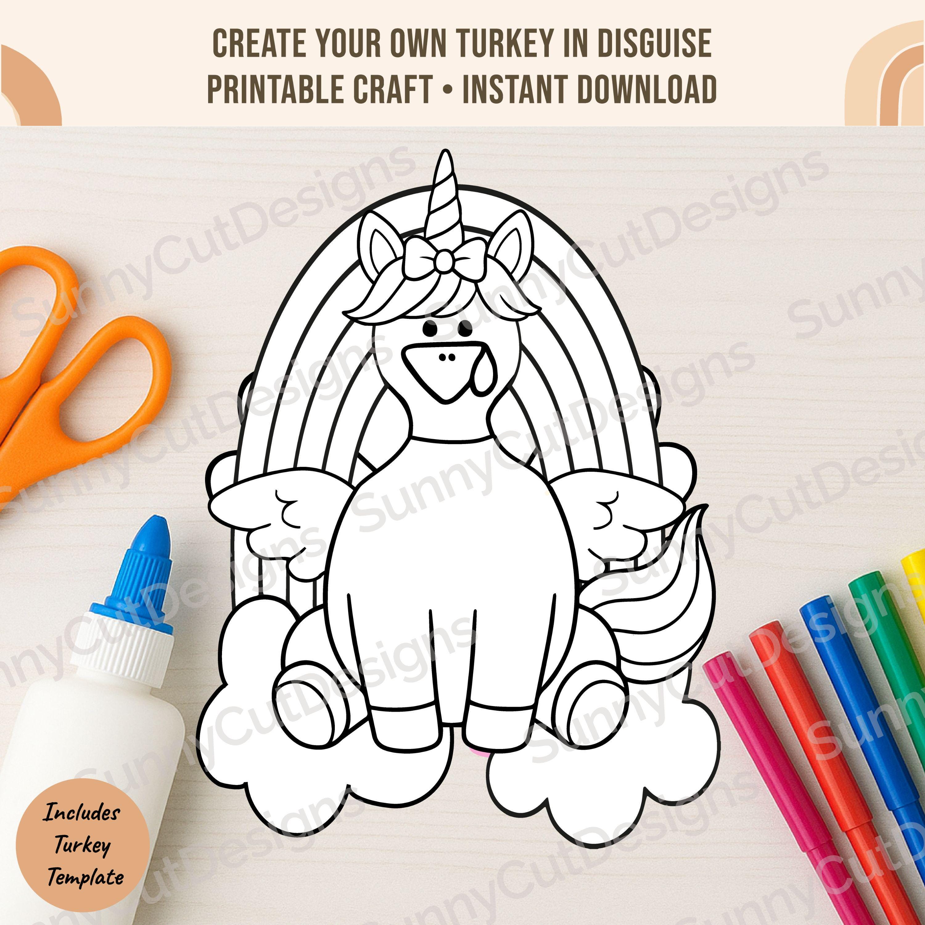 disguise a turkey - unicorn blank template disguise, thanksgiving