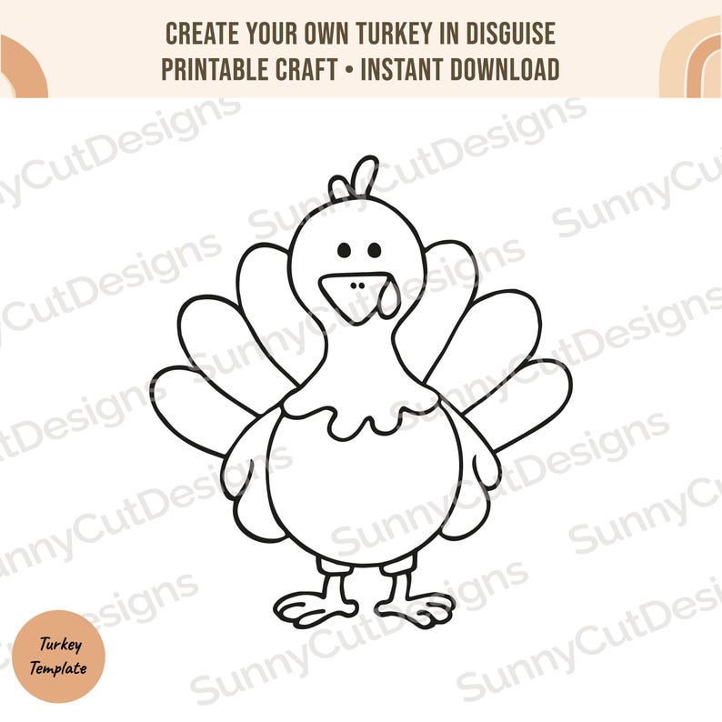 Disguise a Turkey Gumball Machine Blank Template Disguise
