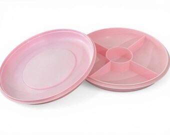 NEW Vintage Tupperware Pink Divided Serving Container