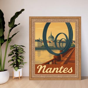 Regards sur Nantes – Les anneaux du temps | Affiche Vintage Art Déco | France | Nantes | Printable Vintage Posters | Digital Download | Kiwi