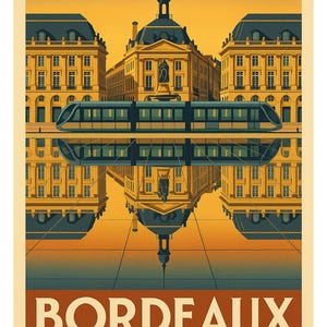 Bordeaux – Spiegel einer majestätischen Stadt | Vintage Art Deco Poster | Frankreich | Druckbare Vintage Poster | Digitaler Download | Kiwi