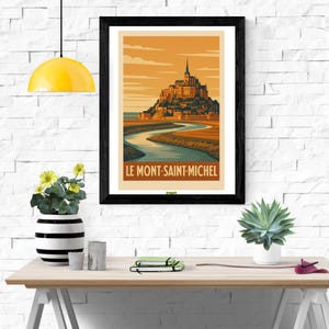 Le Mont Saint-Michel — Trésor de Normandie | Affiche Vintage Art Déco | France | Printable Vintage Posters | Digital Download | Kiwi