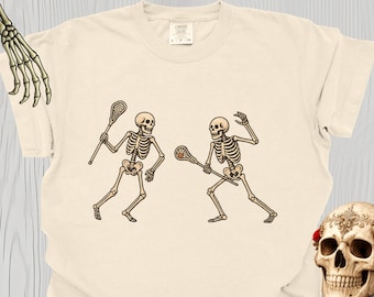 Skeleton Lacrosse Shirt Comfort Colors®, Vintage Lax T-shirt, Gift for Laxers