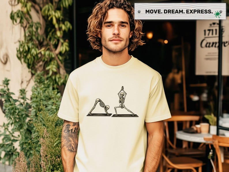 Skeletons Yoga Shirt Comfort Colors® | Funny Spooky T-shirt for Yoga Lovers | Retro Gift for Yoga Lovers & Instructors image 8