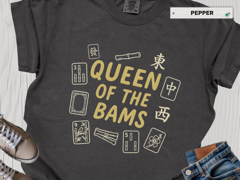 Queen of the Bams Mahjong Shirt, Mahjong Player Gift for Women, Mahj Game Night Tee, Mahjongg Club Apparel image 13