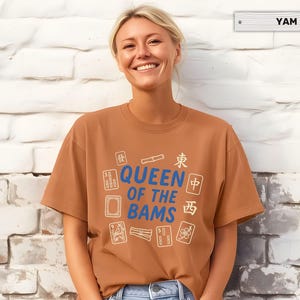 Queen of the Bams Mahjong Shirt, Mahjong Player Gift for Women, Mahj Game Night Tee, Mahjongg Club Apparel image 3
