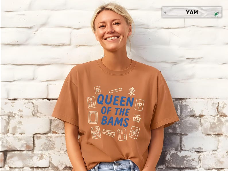 Queen of the Bams Mahjong Shirt, Mahjong Player Gift for Women, Mahj Game Night Tee, Mahjongg Club Apparel image 3