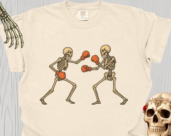 Boxing Shirt Comfort Colors® | Funny Skeletons Boxer T-shirt | Vintage Boxing Gift