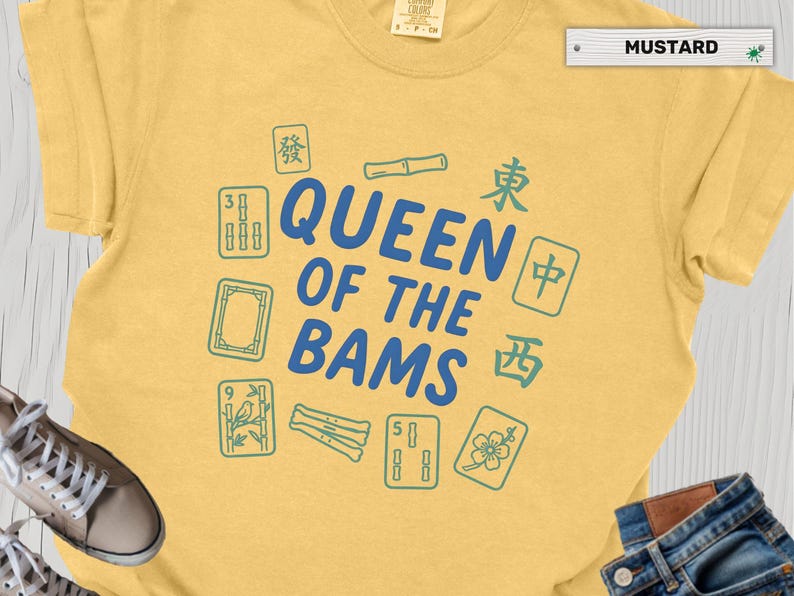 Queen of the Bams Mahjong Shirt, Mahjong Player Gift for Women, Mahj Game Night Tee, Mahjongg Club Apparel image 8