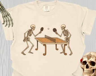 Skeleton Table Tennis Shirt Comfort Colors®, Funny Gift for Pongers, Ping Pong Lovers T-shirt