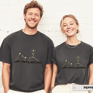 Skeletons Yoga Shirt Comfort Colors® | Funny Spooky T-shirt for Yoga Lovers | Retro Gift for Yoga Lovers & Instructors image 5