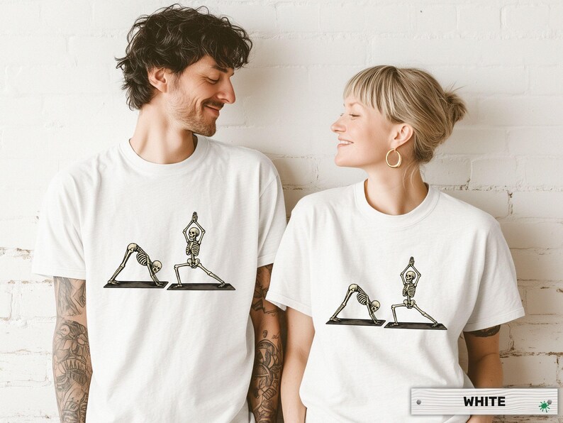 Skeletons Yoga Shirt Comfort Colors® | Funny Spooky T-shirt for Yoga Lovers | Retro Gift for Yoga Lovers & Instructors image 6