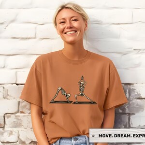 Skeletons Yoga Shirt Comfort Colors® | Funny Spooky T-shirt for Yoga Lovers | Retro Gift for Yoga Lovers & Instructors image 7