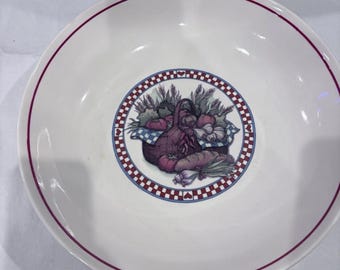 Susan Winget 13" pasta bowl from the GARDEN VEGETABLE collection