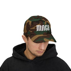 MAGA Dad Cap | Camouflage Political Baseball Hat image 5