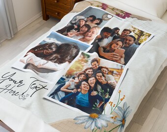 Personalized Photo Collage Blanket, Family Keepsake Gift