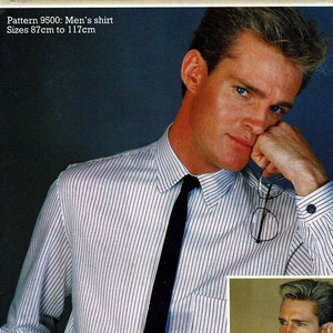 Men&#39;s Knit Shirt, Multi Sized Pattern from the 1980&#39;s by KNITWIT No. 9500
