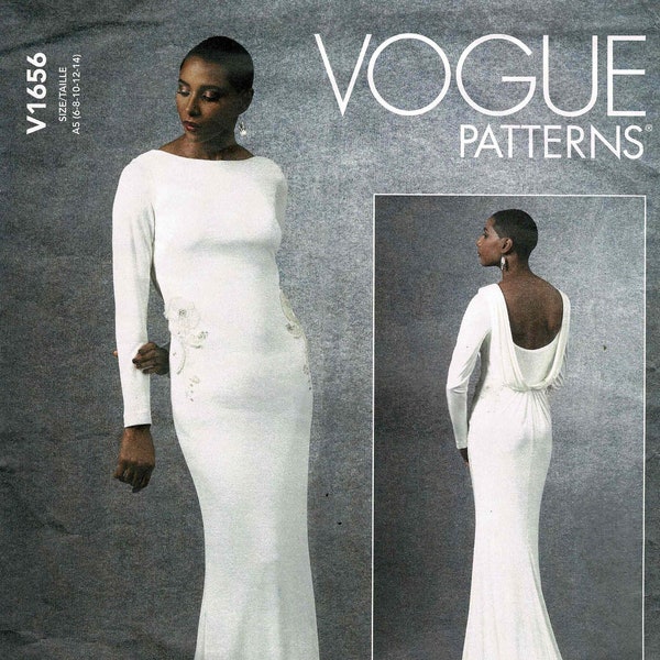 Badgley Mischka Vogue Bridal Pattern V1656 - Misses' Wedding Dress Sizes 6-8-19-12-14