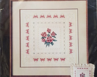 Roses 'N Lace  Sampler KIT/ Dimensions Counted Cross Stitch Kit