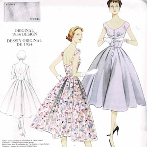 Vogue Vintage Pattern Original 1952 Design V2960- Misses' Dress