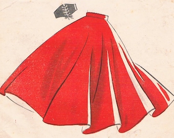 Weigel's Pattern No. 1502/ Full Circular Skirt with Laced Corset Belt/ Waist 24"