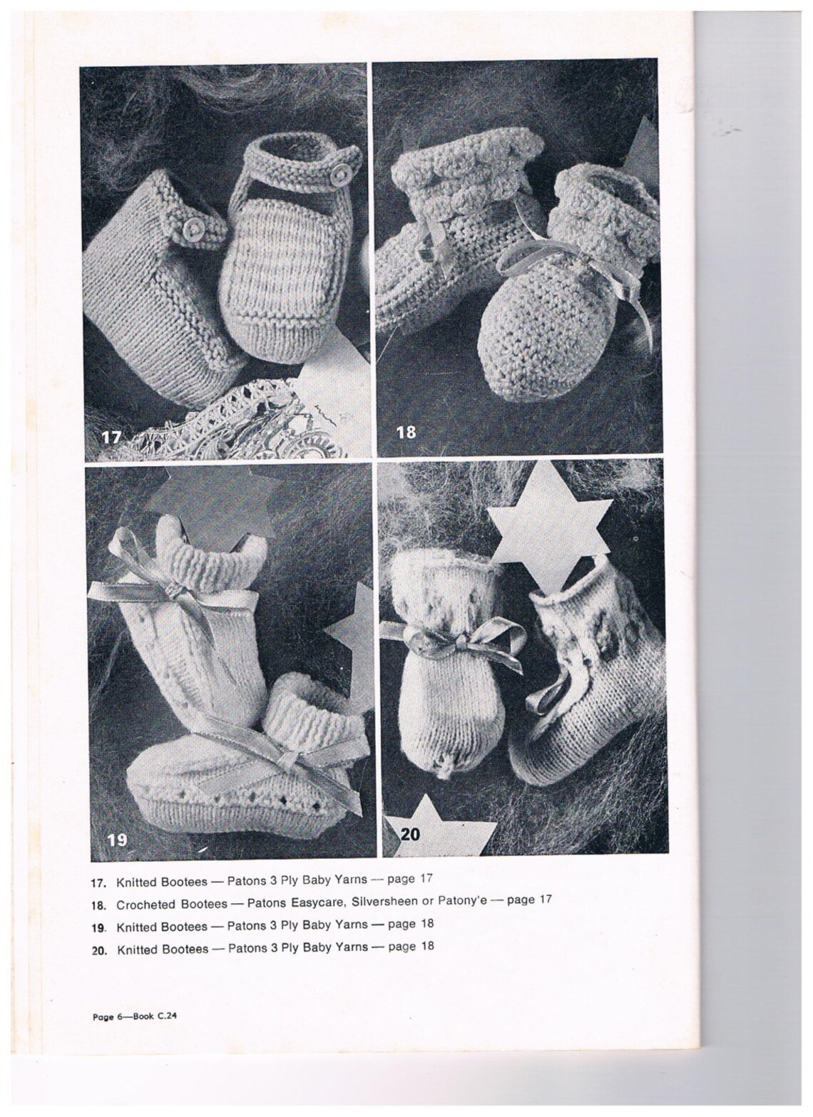 Bootee Bootee Patterns 20 Knitted and Crocheted by Patons No. C24 | Etsy