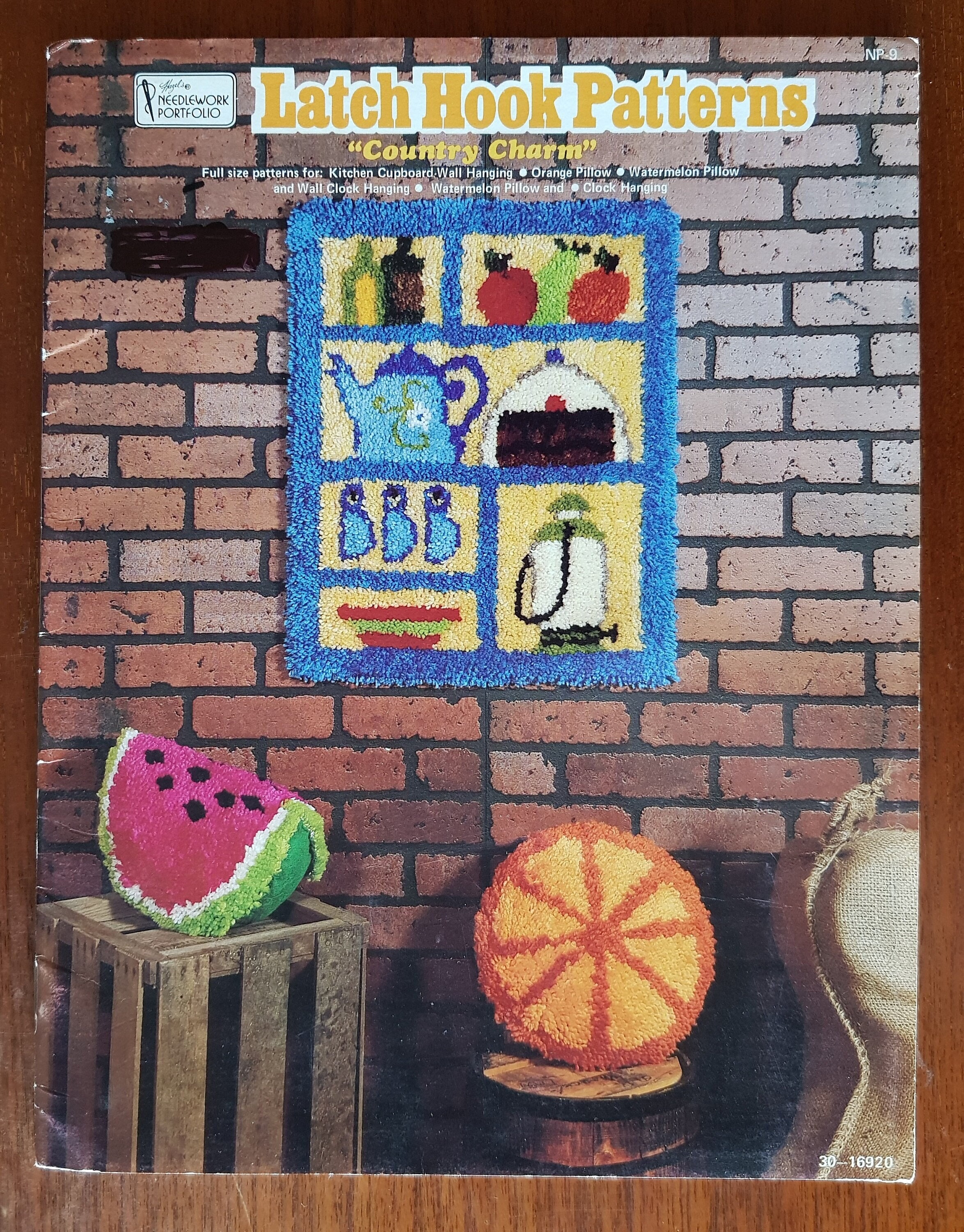 Vintage Latch Hook Pattern - Country Charm - by Hazel's Needlework Portfolio, 1977