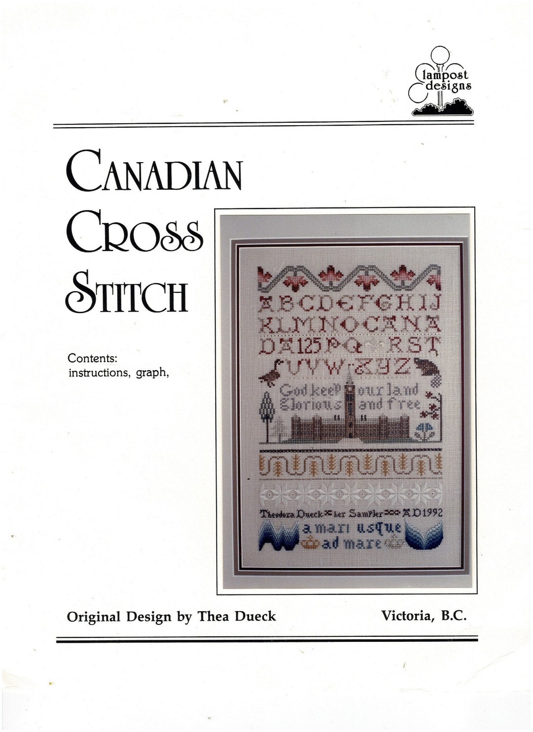 Canadian Cross Stitch 18 'O Canada' Counted Cross Stitch Sampler Chart