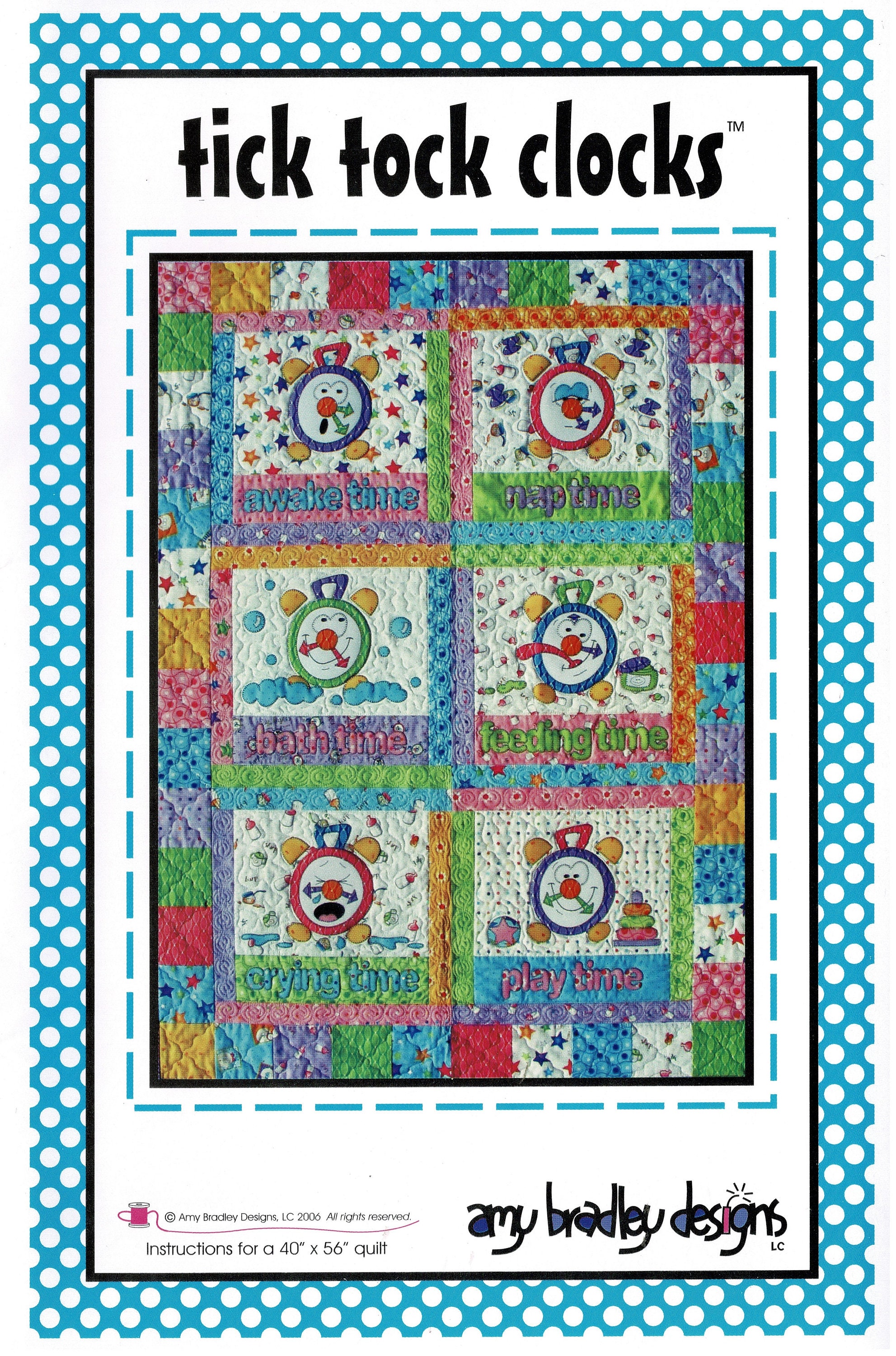 Tick Tock Clocks/ Quilt Pattern by Amy Bradley Designs - Etsy