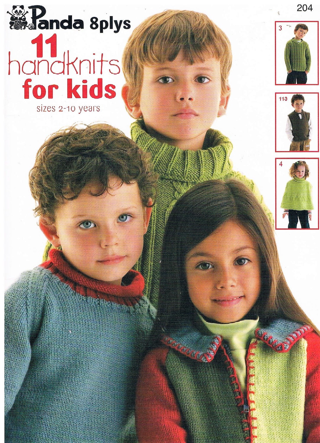 Panda 8 Ply/ 11 Handknits for Kids Sizes 2 10 Years Book No. - Etsy