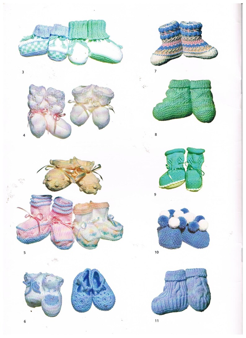 Bootee and Sock Patterns by Patons in 3,4 &5 Ply Yarns/c45 - Etsy