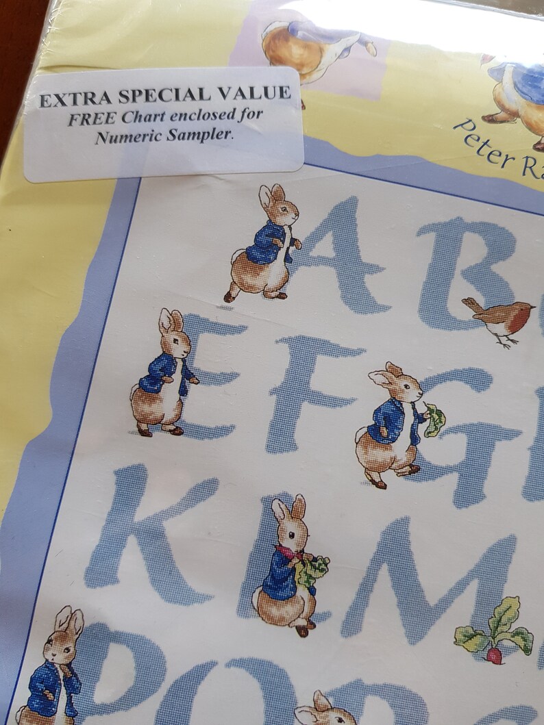 Peter Rabbit Alphabet Counted Cross Stitch Sampler Kit with Etsy