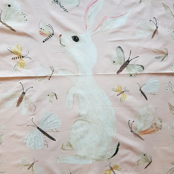 Flutterby Bunny - Fabric Panel - Cot Quilt /Wall Art/Cushion Covers by Katherine Quinn