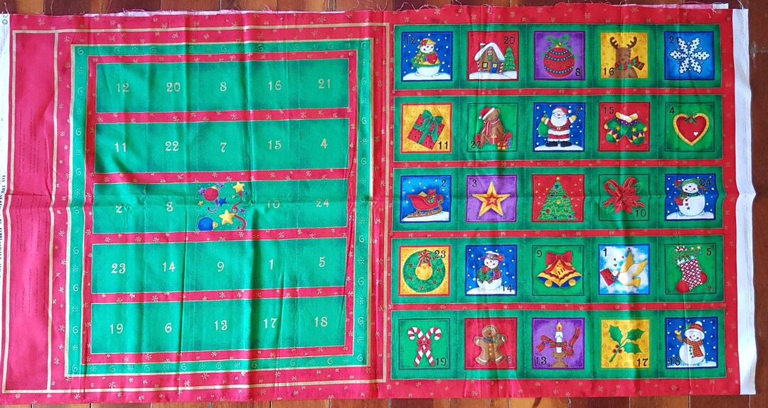 Christmas Nativity Advent Calendar Fabric Panel Designed by Fabri Quilt Inc Etsy UK