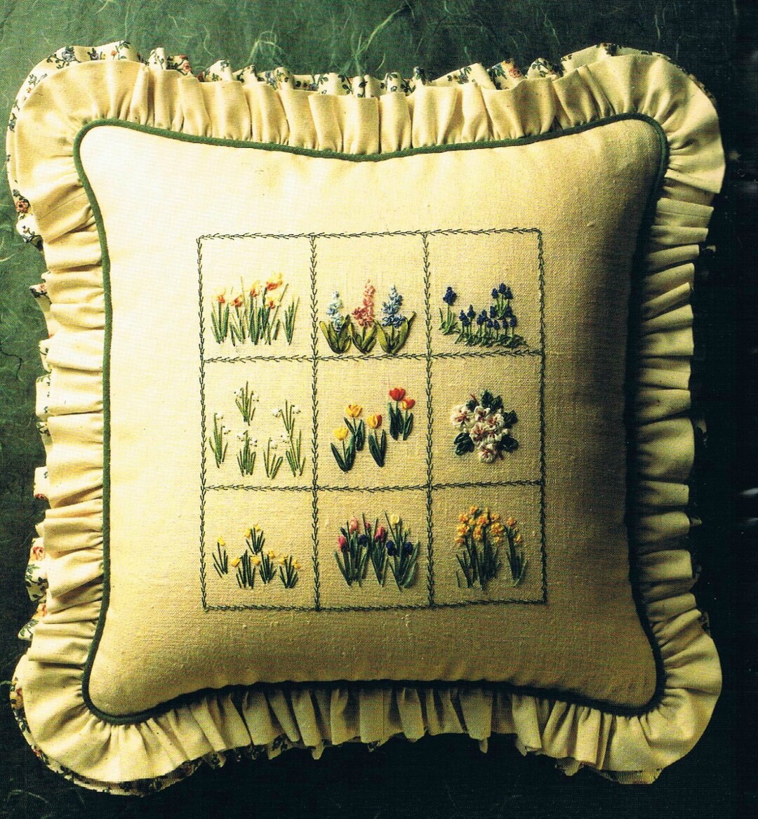 Silk Ribbon Embroidery - Spring Bulb Sampler by Merrilyn Heazlewood - Etsy