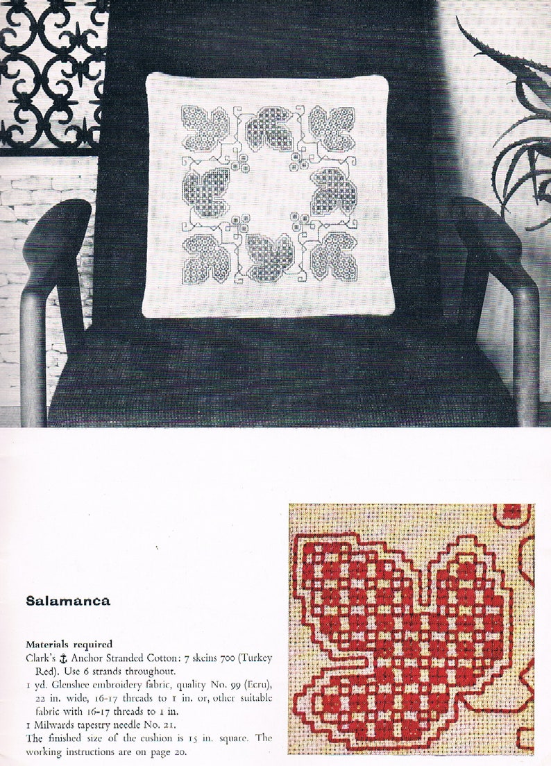 Modern Spanish Blackwork Embroidery Patterns by Anchor Etsy