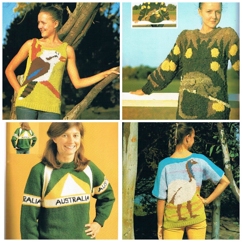 Woolly Jumpers Easy to Knit Australian Designs by Liz Gemmel Etsy
