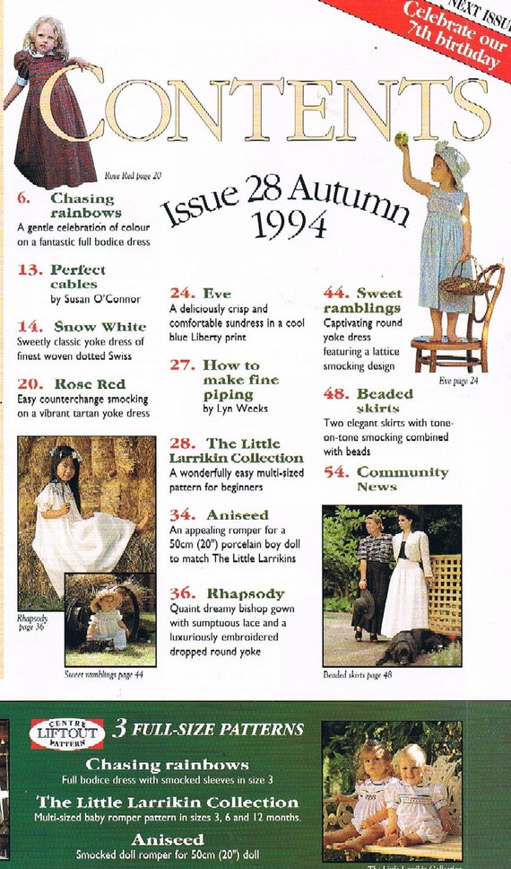 australian　SMOCKING & Embroidery issue28 No. 28 Australian Smocking and Embroidery Back Issue - Etsy