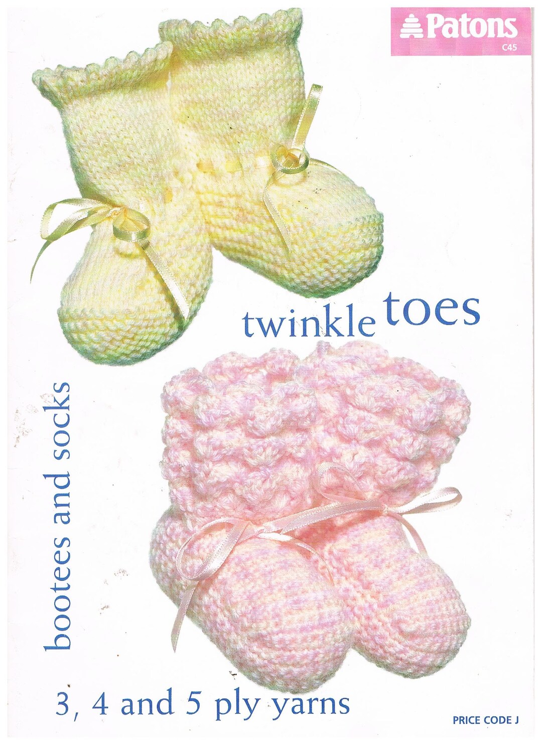 Bootee and Sock Patterns by Patons in 3,4 &5 Ply Yarns/c45 - Etsy