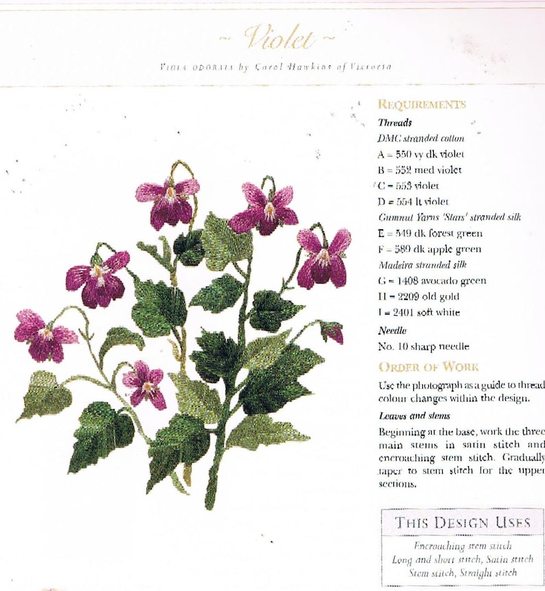 AZ of Embroidered Flowers by Australian Publishers Country Etsy