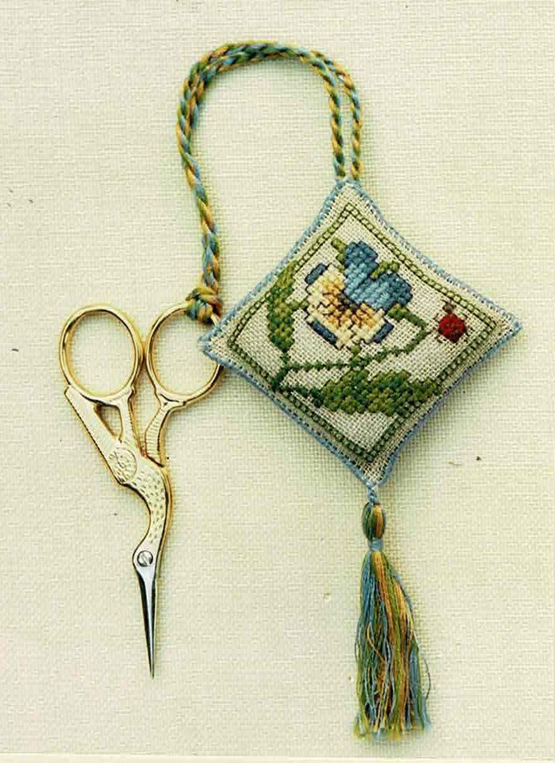 Heartsease Cross Stitch Scissor Keeper Pattern/project Original Design