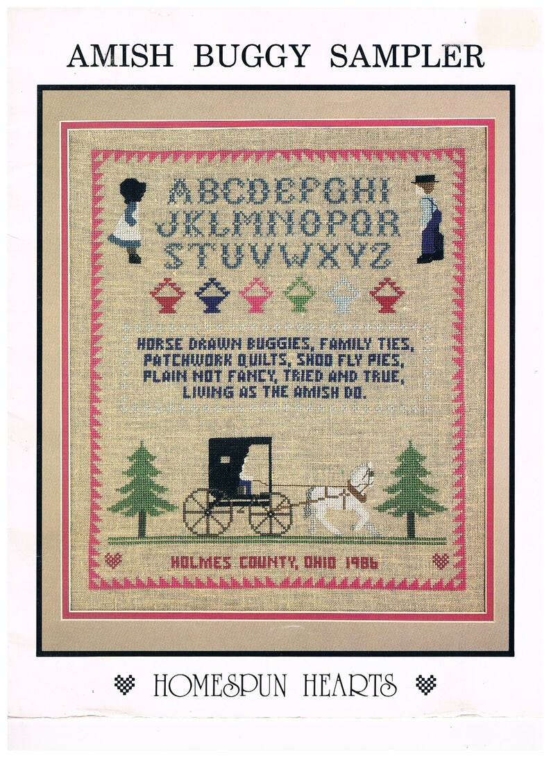Amish Buggy Sampler/Cross Stitch Charts/ Designed by