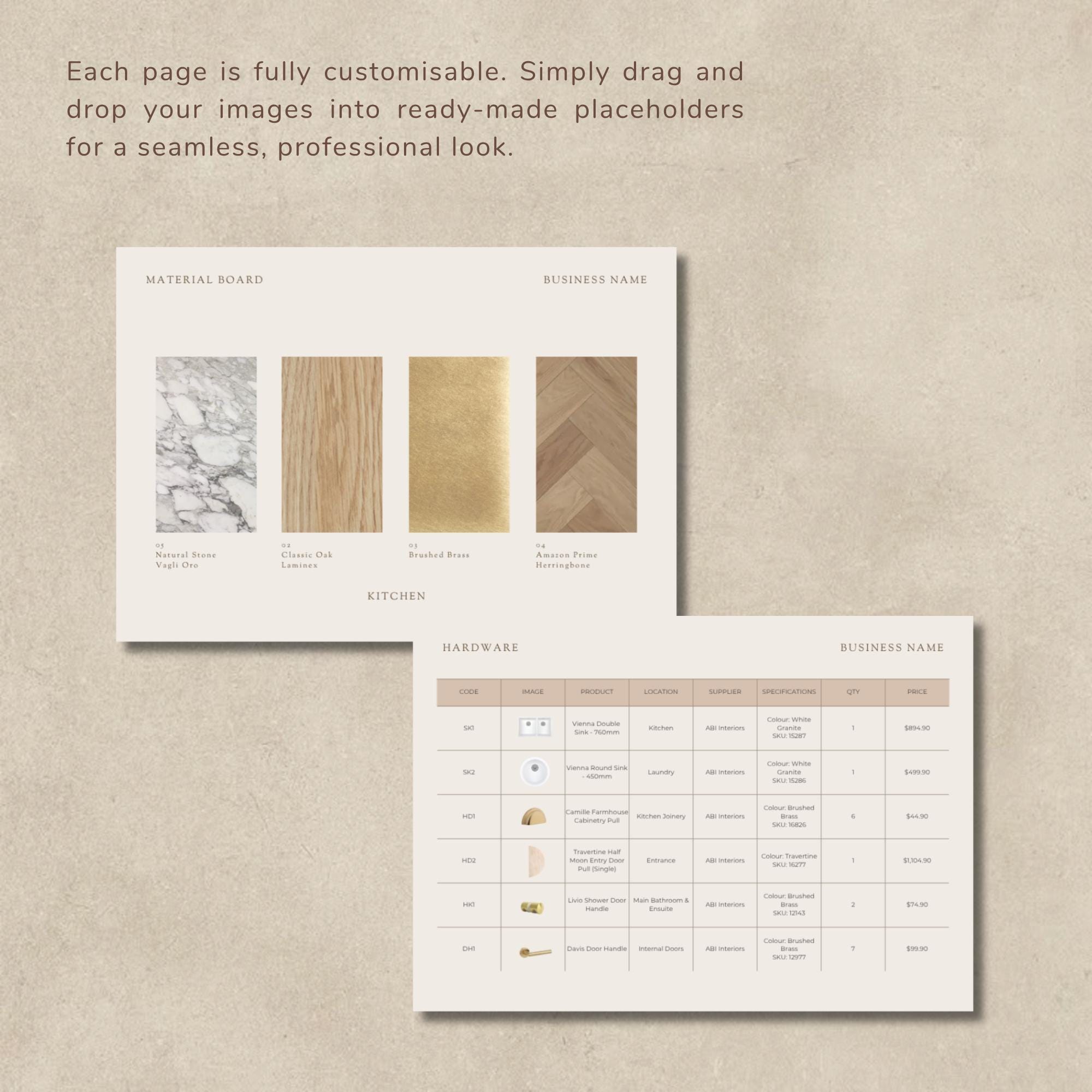 Interior Design FF&E Schedule Template: Editable Canva Mood Board ...