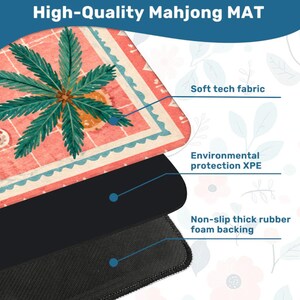 Tropical Pool Party Mahjong Mat, Pink Palm Tree Mahjong Table Cover, Summer Resort Game Mat, Waterproof Mahjong Gift image 7