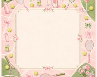 Coquette Tennis Mahjong Mat, Pink Bow Tennis Table Cover, Preppy Game Night Decor
