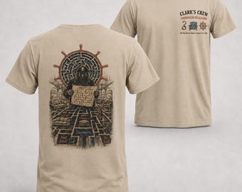 Cap'n Clark's Ottoman Empire Showroom Deckhand Creepy Employee Shirt, Weirdcore Pirate Maze Tee, Liminal Space Horror Graphic T-Shirt