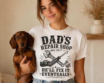 Dad Repair Shop Shirt, Funny Father's Day Gift, Husband Birthday Present, DIY Dad Tee, Tool Shirt For Men, Handyman Husband Gift
